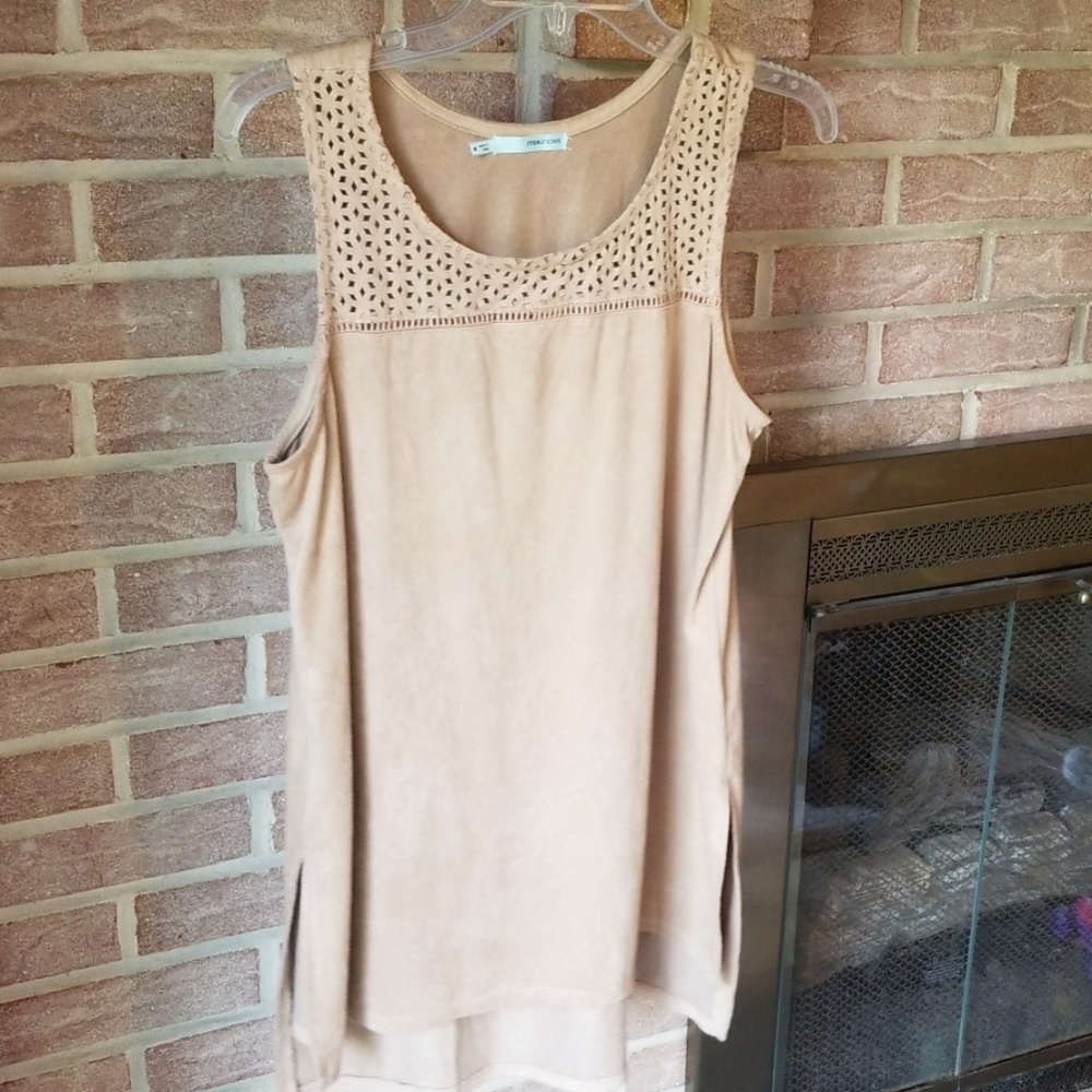 Faux suede tank top